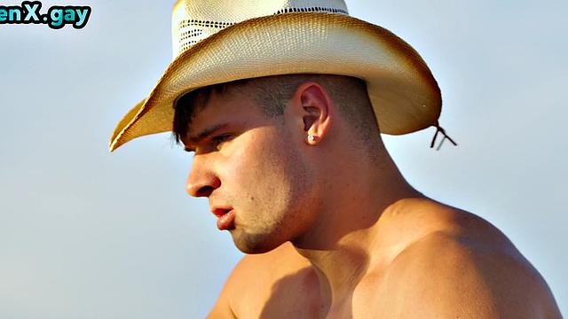Manly cowboy fucks BFF's analhole outdoors when car breaks down
