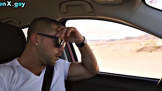 Manly cowboy fucks BFF's analhole outdoors when car breaks down