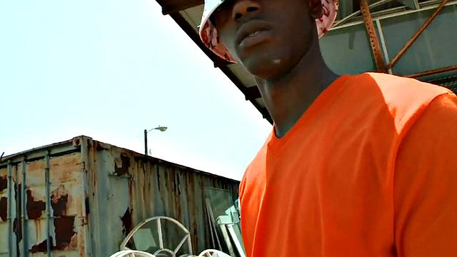 Black thug assfucked outside in public place