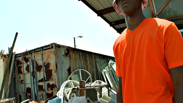 Black thug assfucked outside in public place