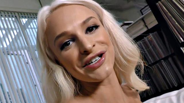 Platinum blonde giving brain