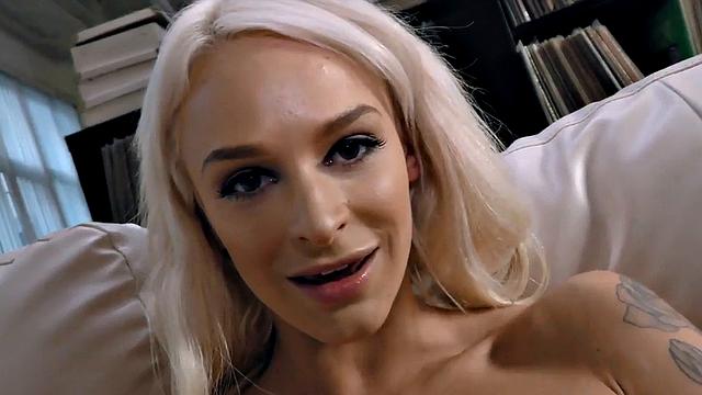 Platinum blonde giving brain