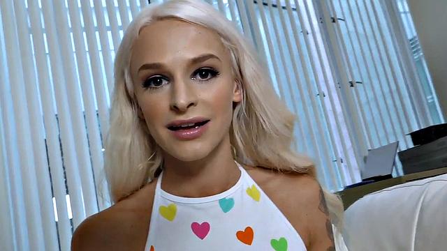 Platinum blonde giving brain