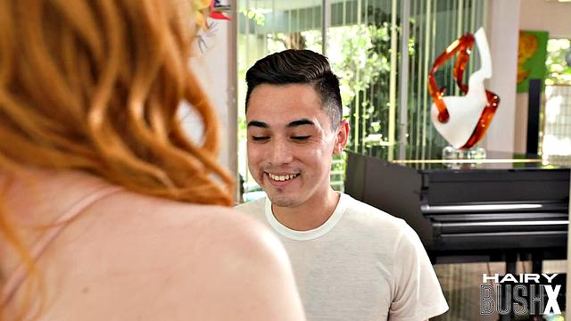 Ginger MILF riding stepson