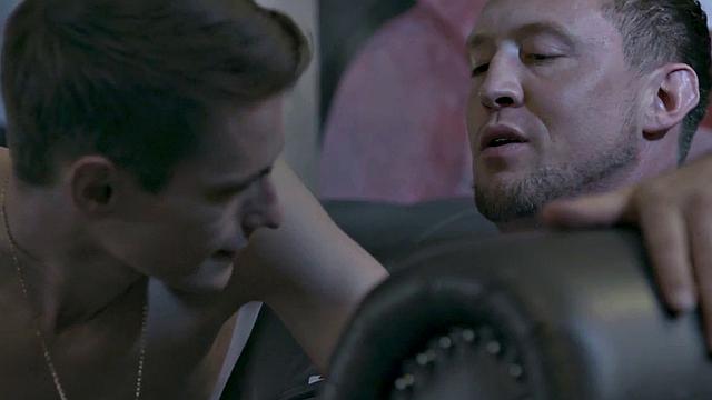 Weird skinny twink barebacked by stepdad after sucking