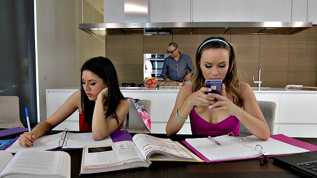 Hot lesbians in stockings study each other's pussies and ass-to-mouth action