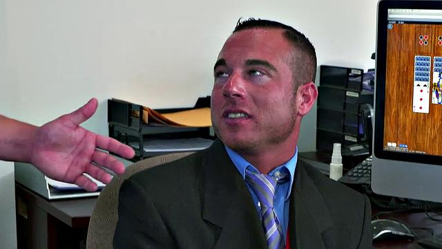 Watch this boss demand two guys to assfuck his employees and then play with their dildos