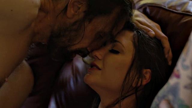 Inked stepdaughter riding stepdads cock after rimjob