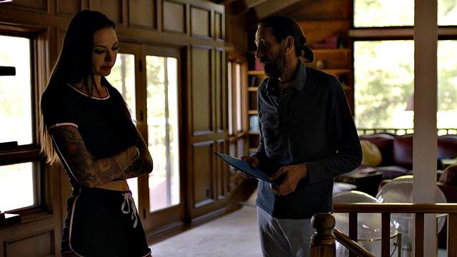 Inked stepdaughter riding stepdads cock after rimjob