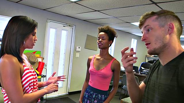 Latina with tattoos gets pounded doggystyle in tight bald pussy