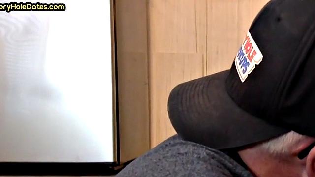 Cocksucking gloryhole DILF fucked at home in closeup