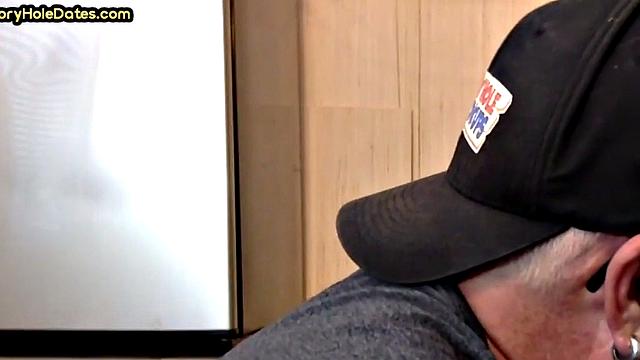 Cocksucking gloryhole DILF fucked at home in closeup