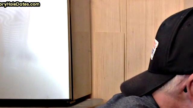 Cocksucking gloryhole DILF fucked at home in closeup