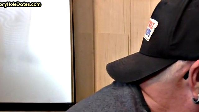 Cocksucking gloryhole DILF fucked at home in closeup