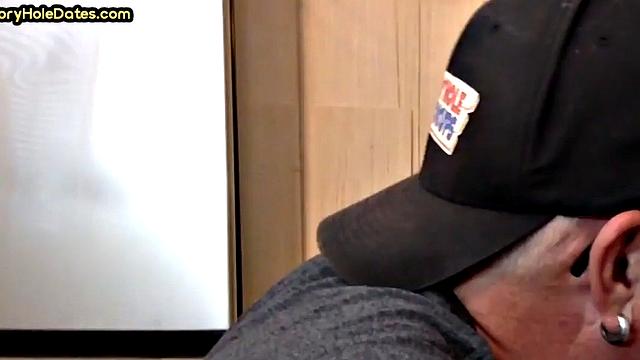 Cocksucking gloryhole DILF fucked at home in closeup