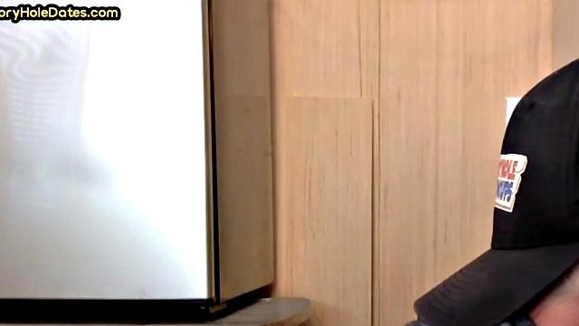 Cocksucking gloryhole DILF fucked at home in closeup