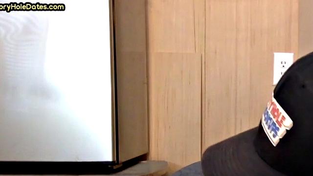 Cocksucking gloryhole DILF fucked at home in closeup