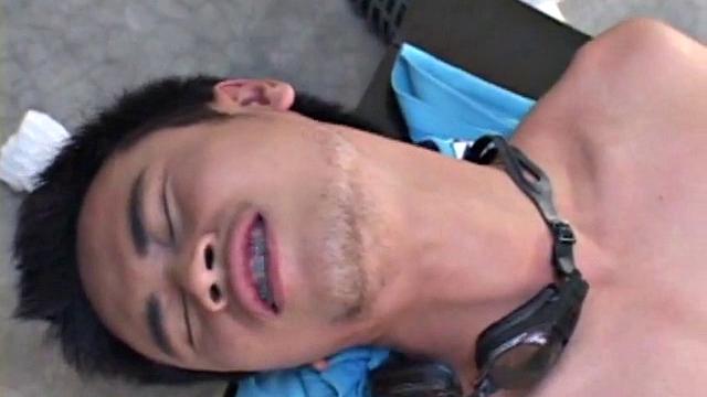 Big is working pool job when Moo gives him the eye. Sneaking off to the staff dressing room they stand together in their tight swim suits kissing and caressing each other's tight.