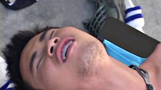 Big is working pool job when Moo gives him the eye. Sneaking off to the staff dressing room they stand together in their tight swim suits kissing and caressing each other's tight.