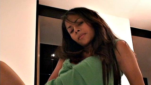 Carina 18 dancing and get naughty. She strips off her clothes showing her medium breast and pussy. She rubs her titsa nd pussy