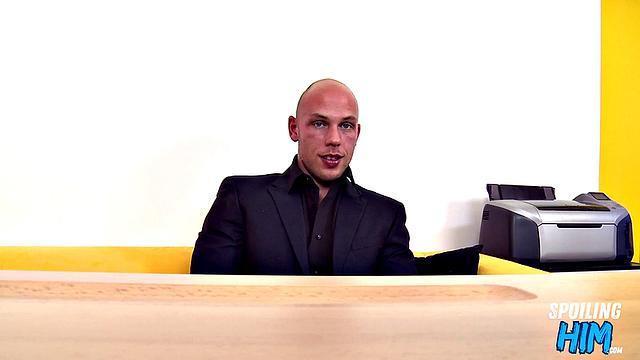 Handsome jock cockriding at casting