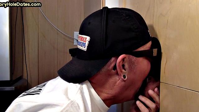 Gloryhole BJ loving mature amateur fucked in sling