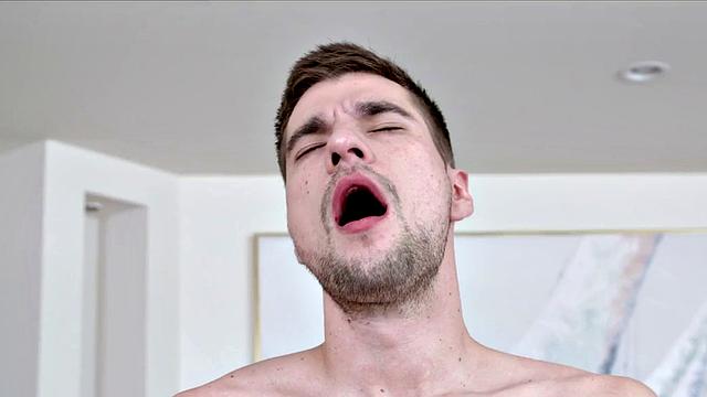 Athletic jock with tattoos takes a cumshot after a game of billiards and ass-licking