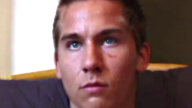 Young amateur Brock strips down in a porn video and strokes his hard cock, edging himself until he explodes an amazing cum load onto his face and chest.