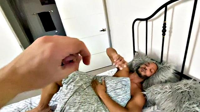 Black jock mesmerized and POV fucked by white BF