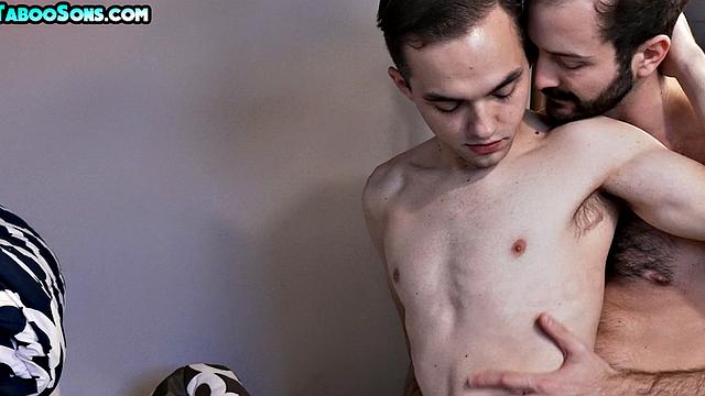 Stepdaddy bareback fucks petite stepson in laundry room