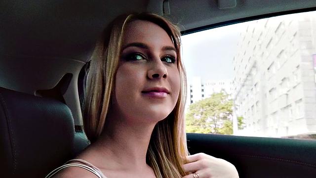 Blonde college cutie trimmed pussy gets pounded in doggystyle in the bedroom