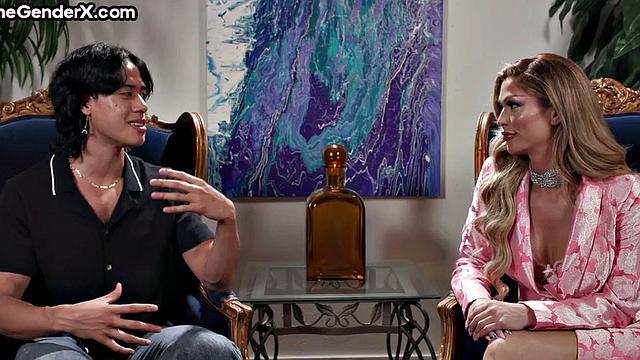 Mature Trans Lady gets her cock sucked before barebacking