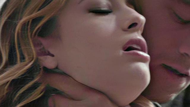 Blonde cutie gets her tight pussy pounded in doggystyle while wearing a thong