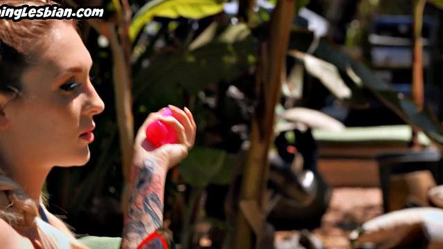 Big-titted lesbian bae facesitting her GF before fingering