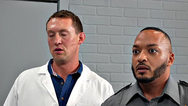 IR doctor barebacked in mesmerized 3some by cop