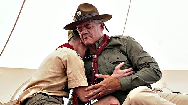 21yo twink scout smashed outdoors by DILF tent