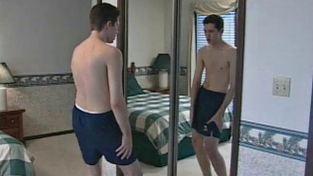 On a warm summer day, 20 year old Carrigan steps out onto the deck and starts caressing himself. The young man then moves to the bedroom, and continues in front of a full-length mirror.
