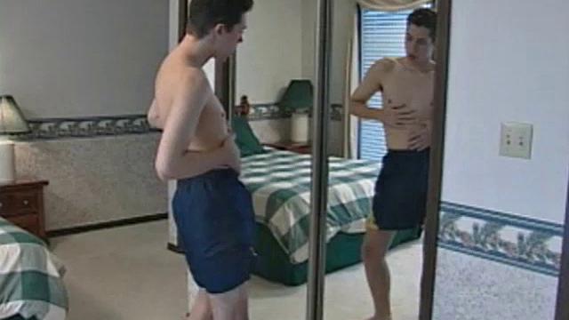 On a warm summer day, 20 year old Carrigan steps out onto the deck and starts caressing himself. The young man then moves to the bedroom, and continues in front of a full-length mirror.