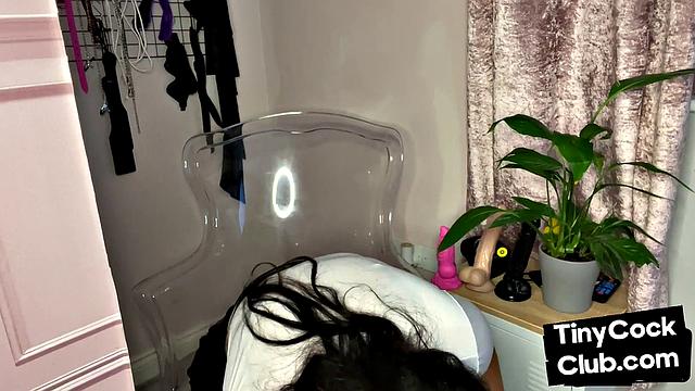 Big-titted woman humiliating small cocks