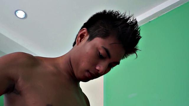 Asian twink barebacked by BF in ass after outdoor BJ