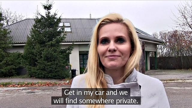 Blonde MILF desperate for work fucks outdoors for a hot fuck and a ride