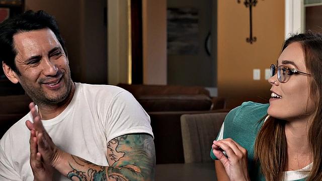 18yo brown-haired babe in pantyhose dominated & pounded in gloves