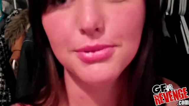 Kinky brunettes share intimate kisses & small tits