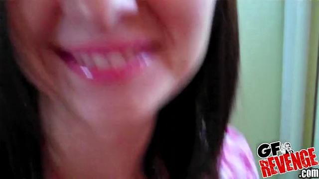 Kinky brunettes share intimate kisses & small tits