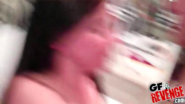 Kinky brunettes share intimate kisses & small tits