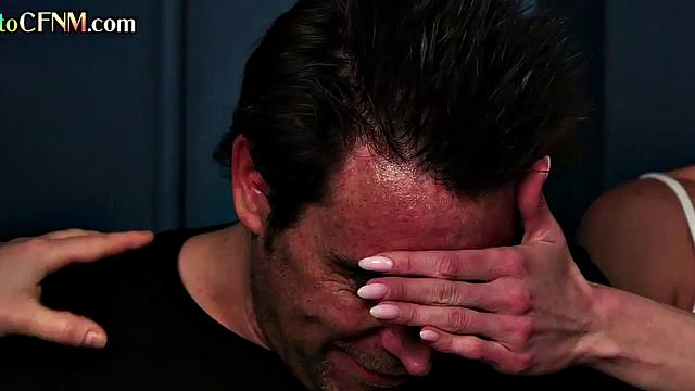 HJ CFNM ladies give group HJ to lucky man till cum