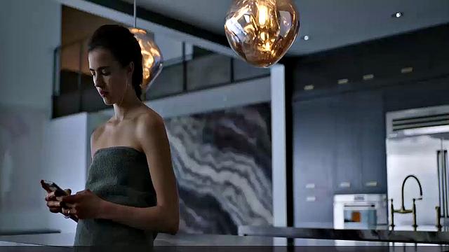 Brunette bombshell Margaret Qualley enjoys outdoor kissing and topless sex in smiley indoor video