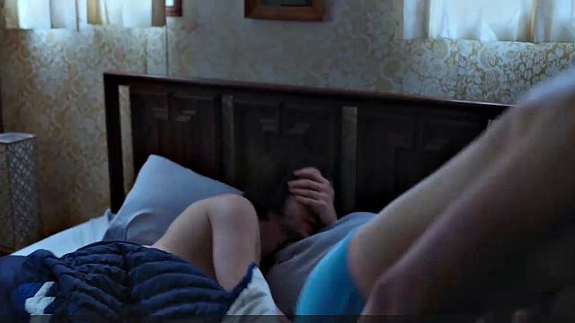 Brunette bombshell Margaret Qualley enjoys outdoor kissing and topless sex in smiley indoor video