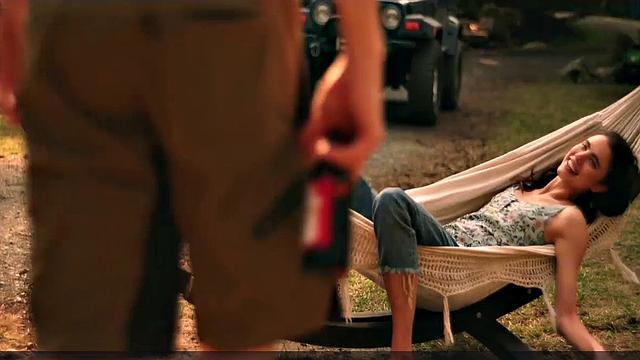 Brunette bombshell Margaret Qualley enjoys outdoor kissing and topless sex in smiley indoor video