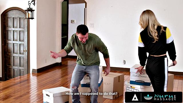 NURU MASSAGE - Stunning Blonde Ella Reese Gets Her Pussy Pounded by Her Boyfriend